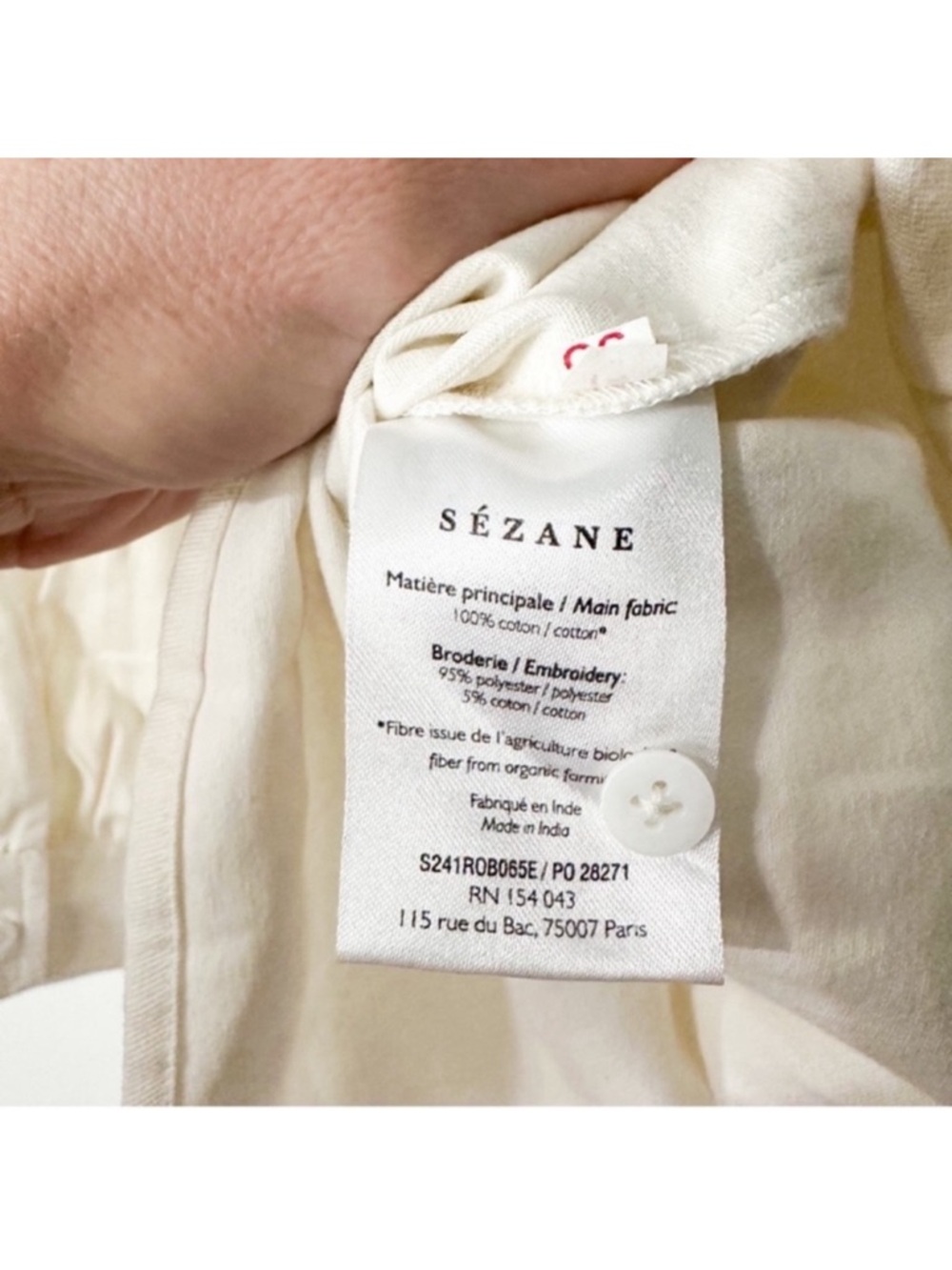 Sezane Maxine Dress Ecru Embroidered Size 38 US 6 NWT - Picture 5 of 9
